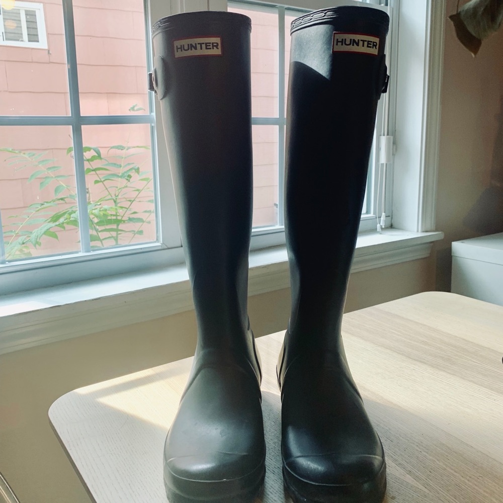 Hunter Original Tall Boots, Matte Black, US 7